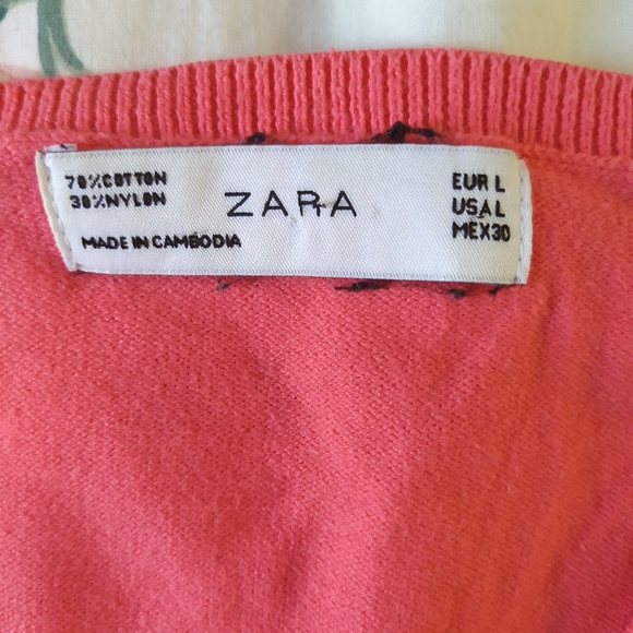 Pink Coral Peach V Neck Sweater - Picture 2 of 5